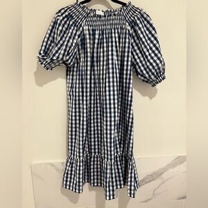 Lake pajamas veranda dress in navy gingham. Tags removed but never worn!